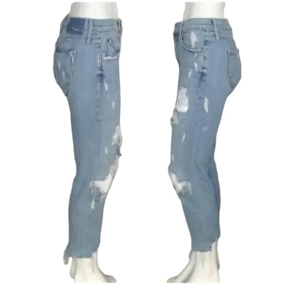 MOTHER Jeans, 25, Destroyed, The Sinner/Thanks for Nothin', Light Blue Ankle - Picture 4 of 16